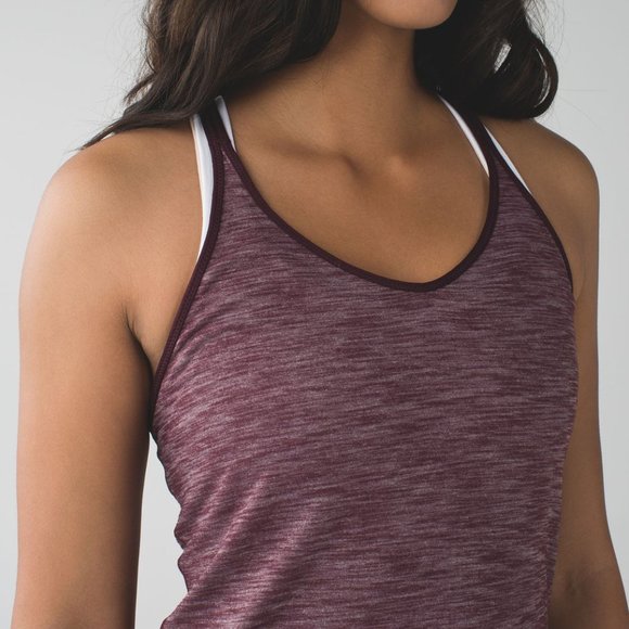 lululemon athletica Tops - Lululemon What The Sport Singlet II Heathered Bordeaux Drama Size 8